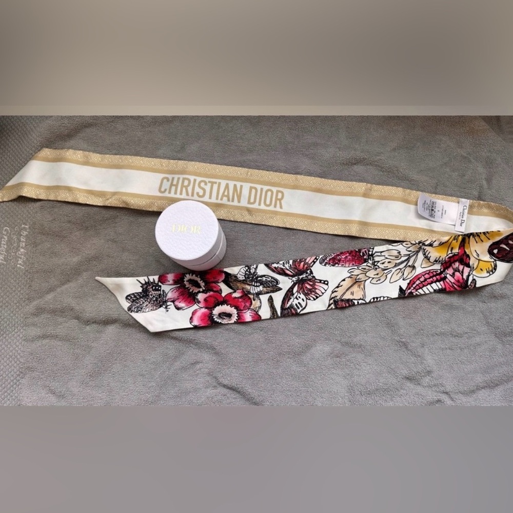 Christian Dior Floral Mitzah Scarf Perfect Condition Worn Once